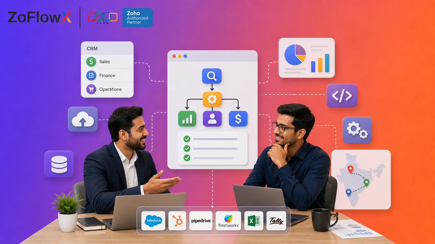 Zoho Partner implementing CRM customization, integration, and data migration across sales, finance, and operations teams in India 
