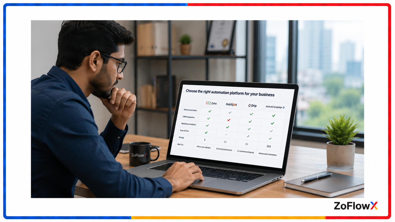 Small business owner comparing the best marketing automation platforms for small business in 2026.